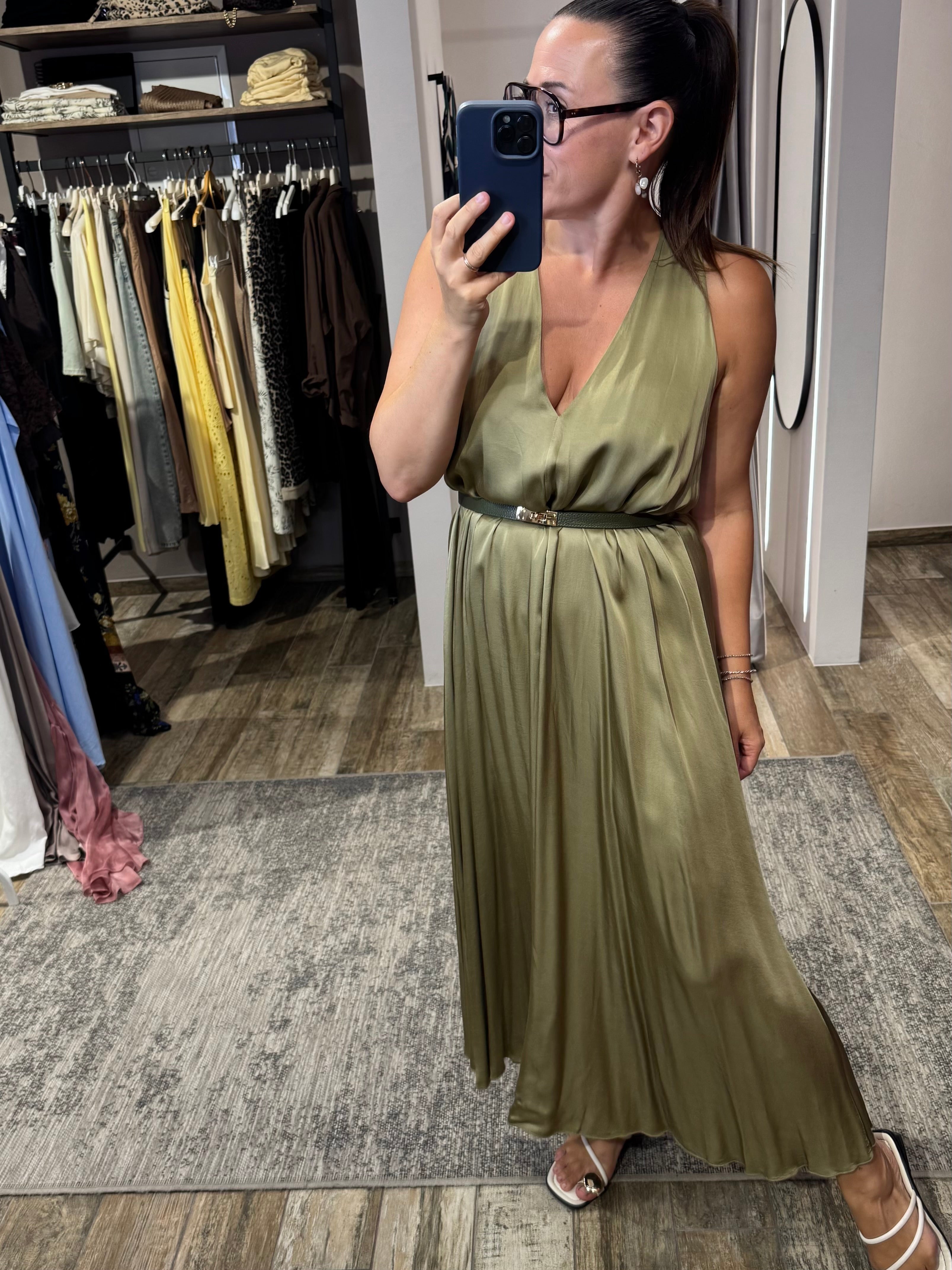 maxi kleid mit v-ausschnitt