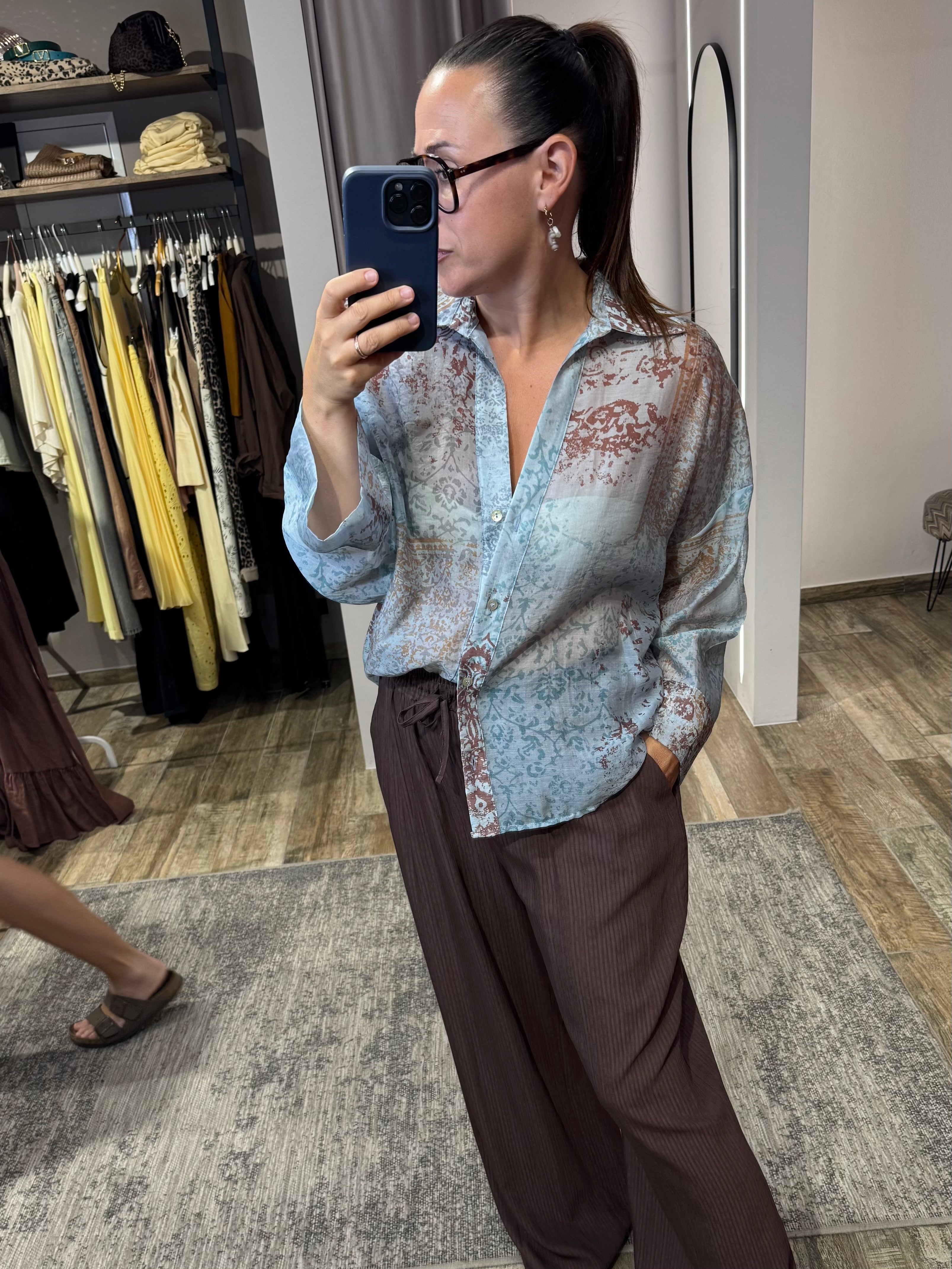oversized print-bluse
