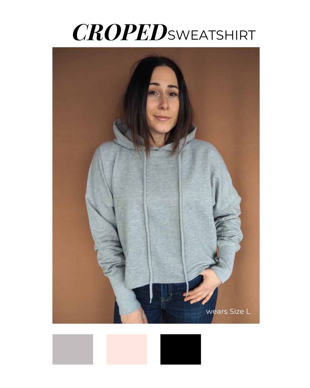 Pink LIPS CROPPED HOODIE