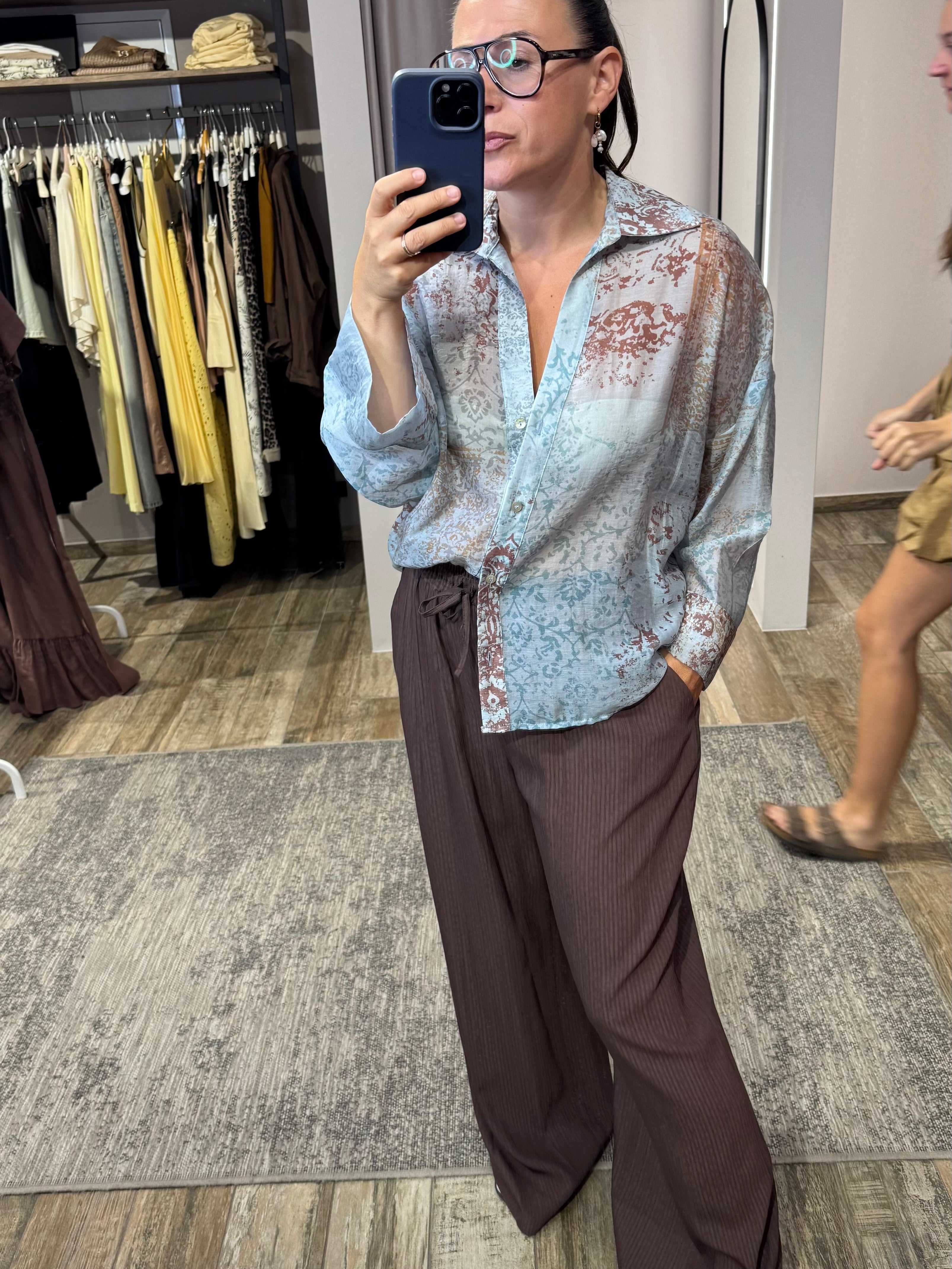 oversized print-bluse