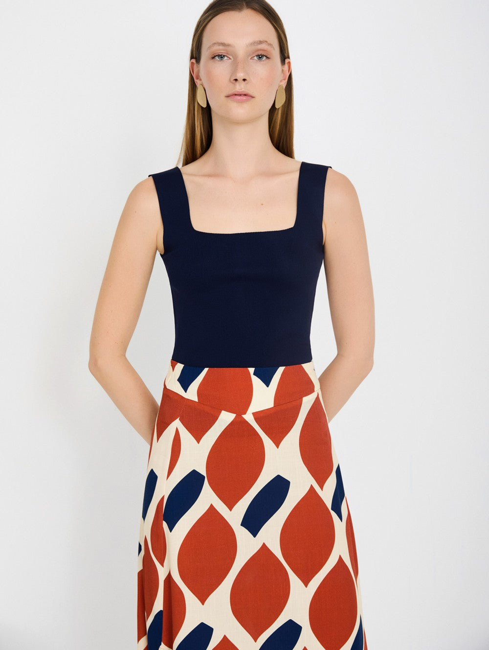 Top mit eckigem Ausschnitt