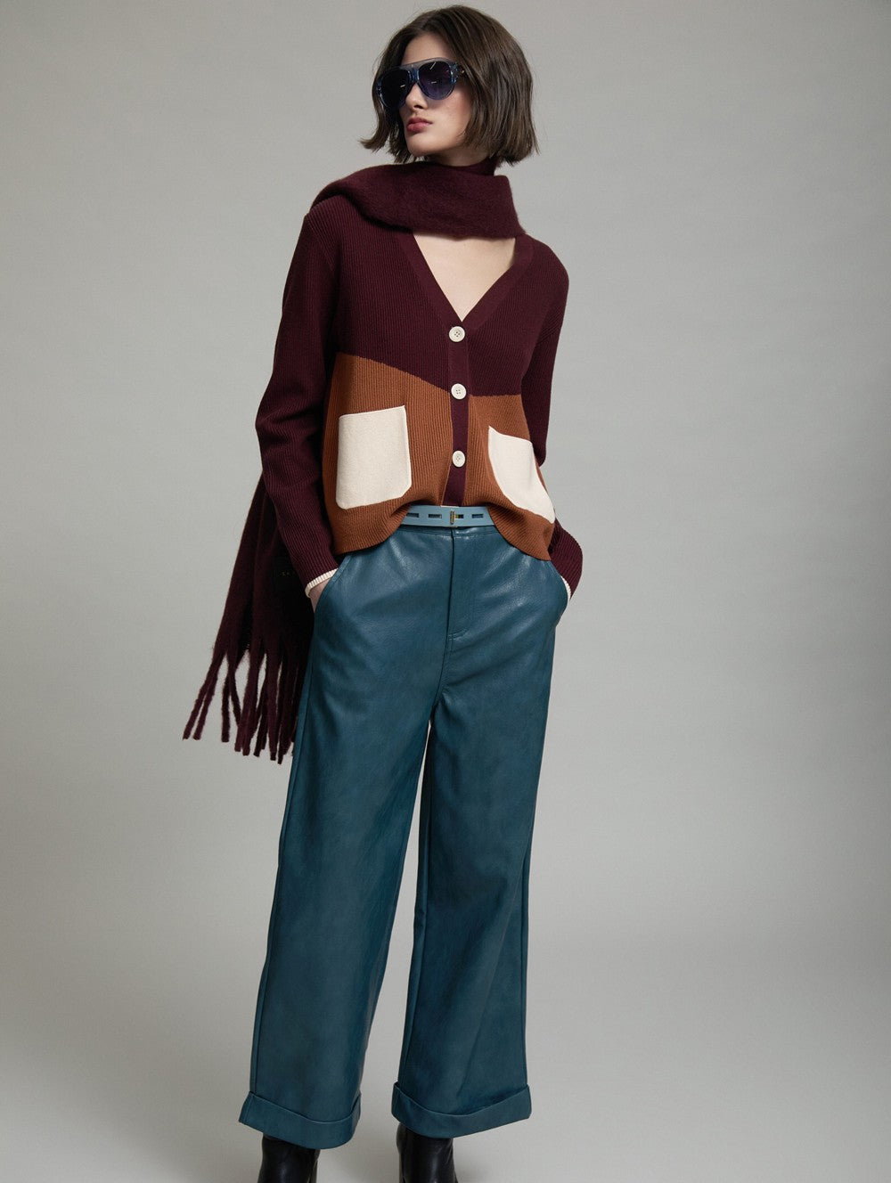 Englischer Colorblock Cardigan