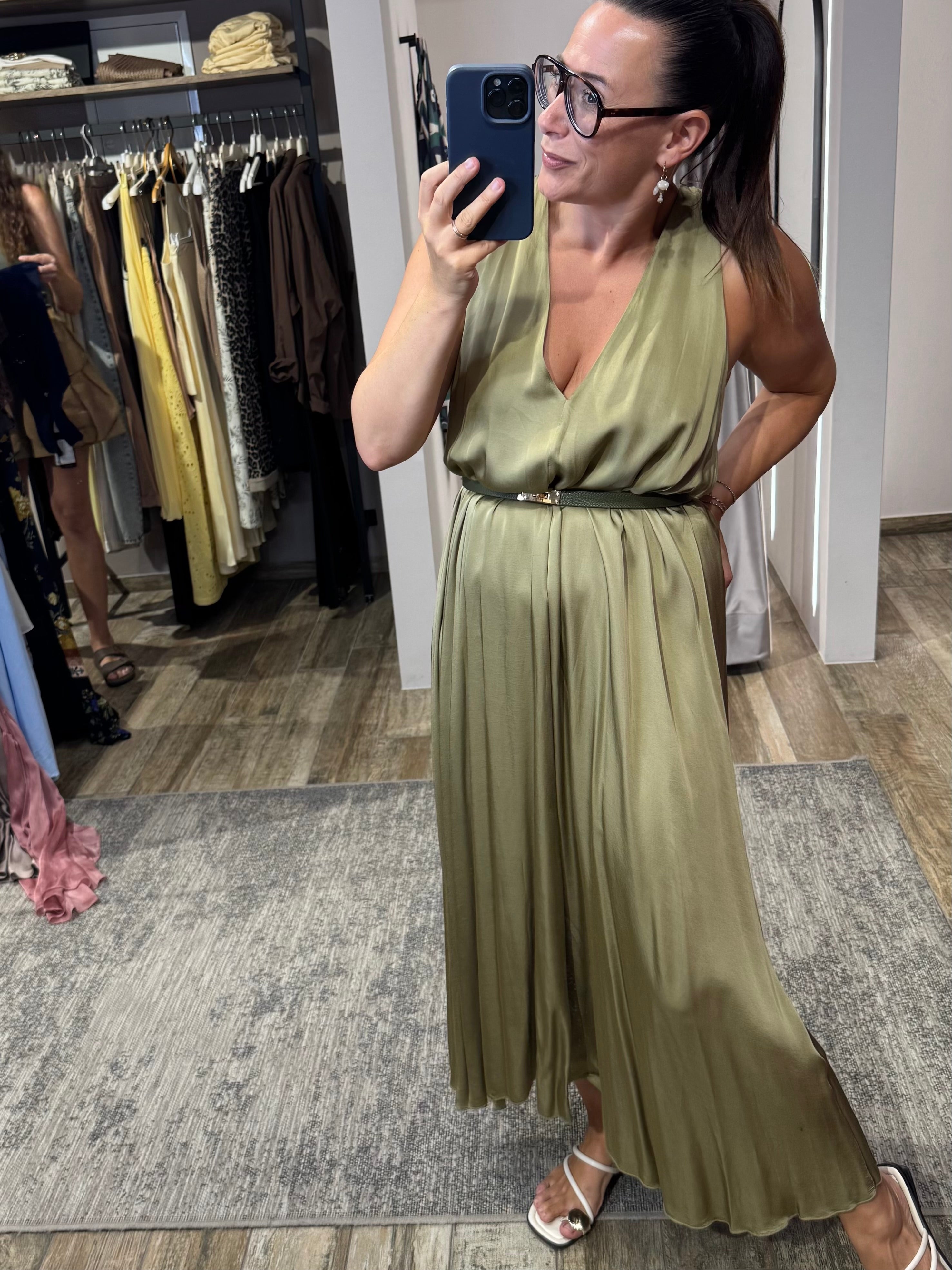 maxi kleid mit v-ausschnitt