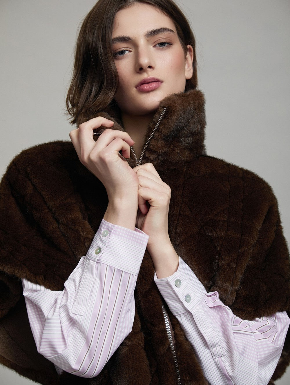 Faux fur Geometrische Weste