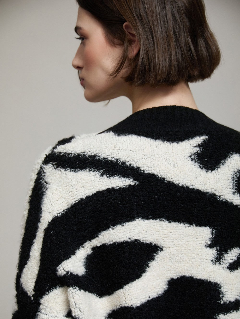 Bouclé-Strick-Cardigan