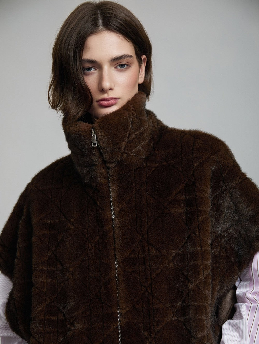 Faux fur Geometrische Weste