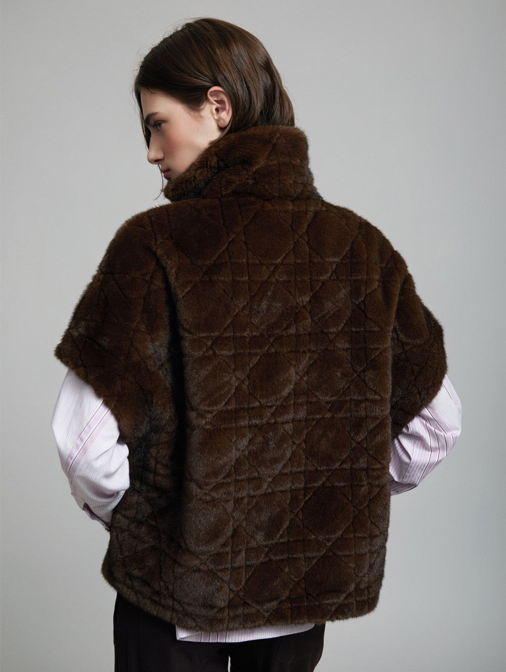 Faux fur Geometrische Weste