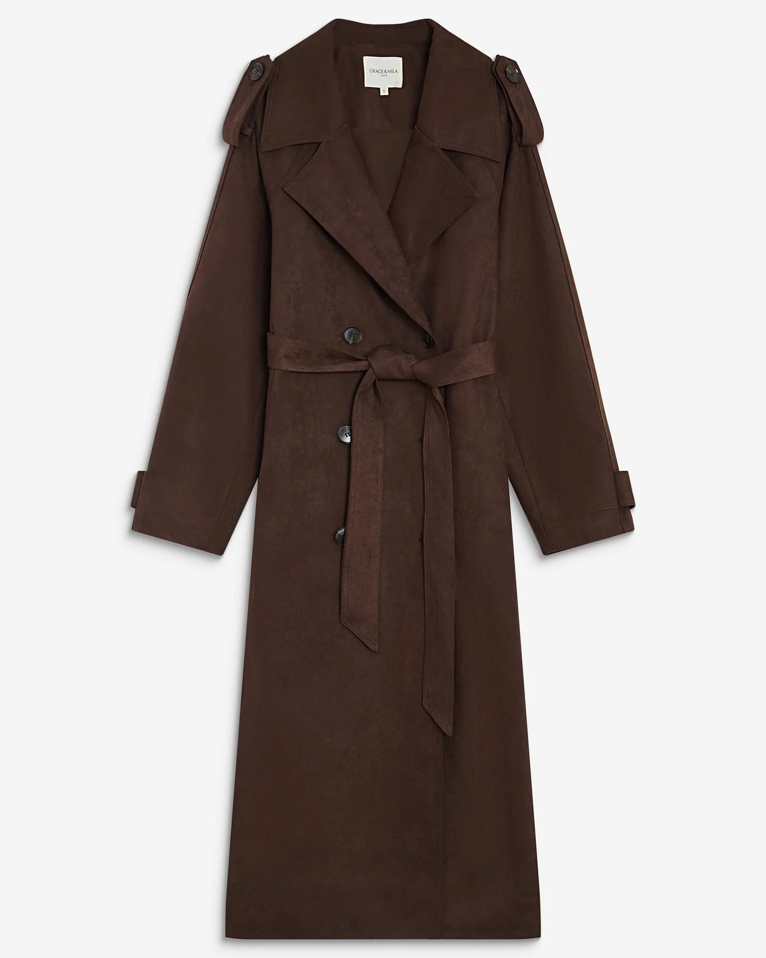 Astrid Trenchcoat aus Veloursleder