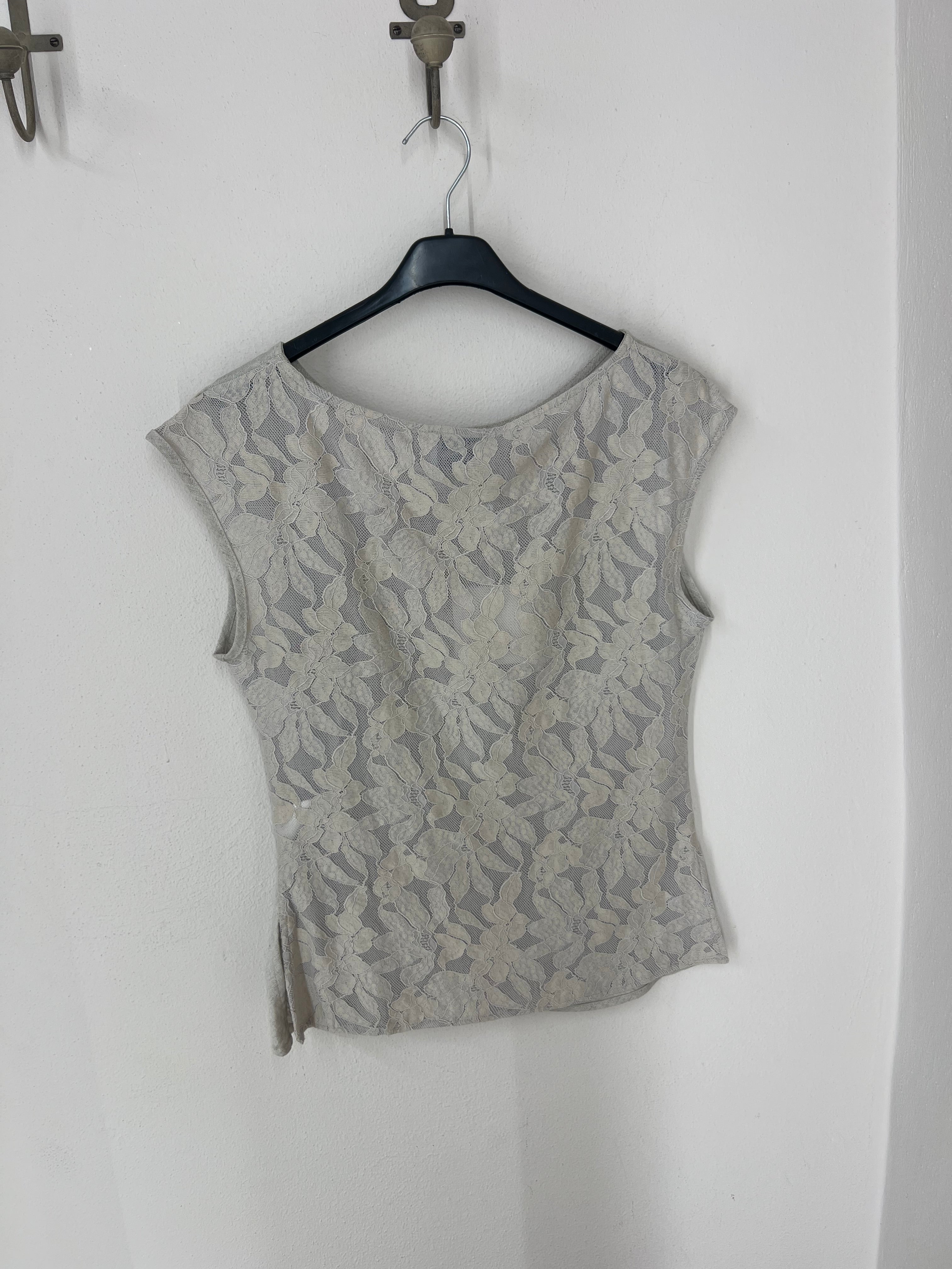 Leinen Top mit Spitze