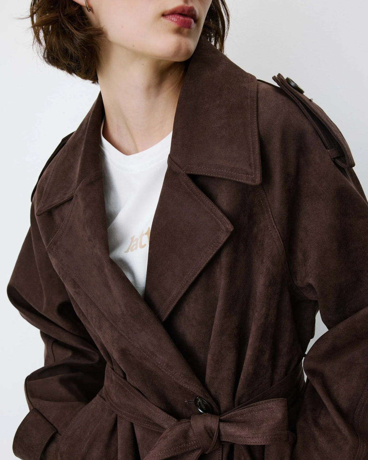 Astrid Trenchcoat aus Veloursleder