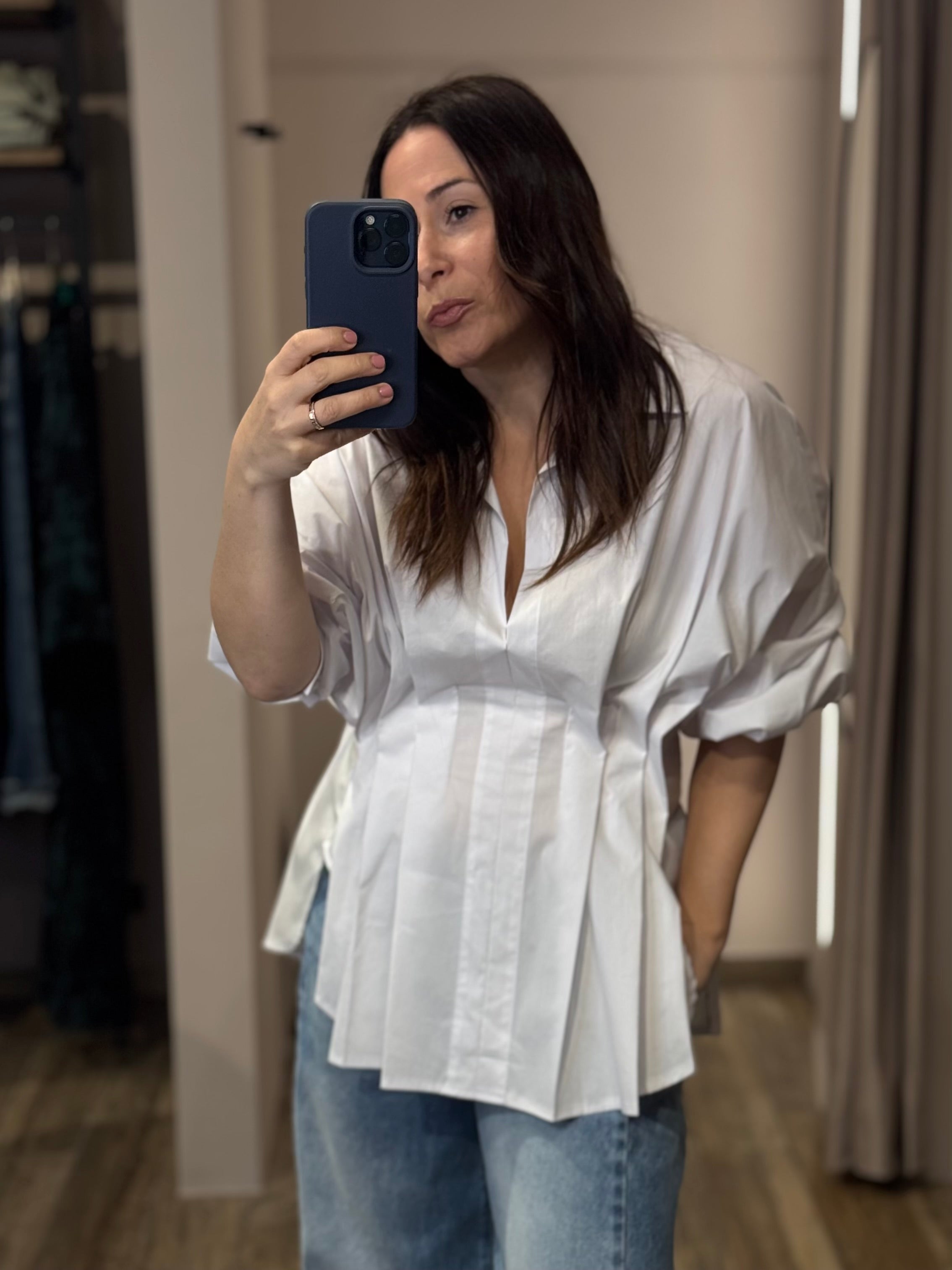 Bluse mit Falten