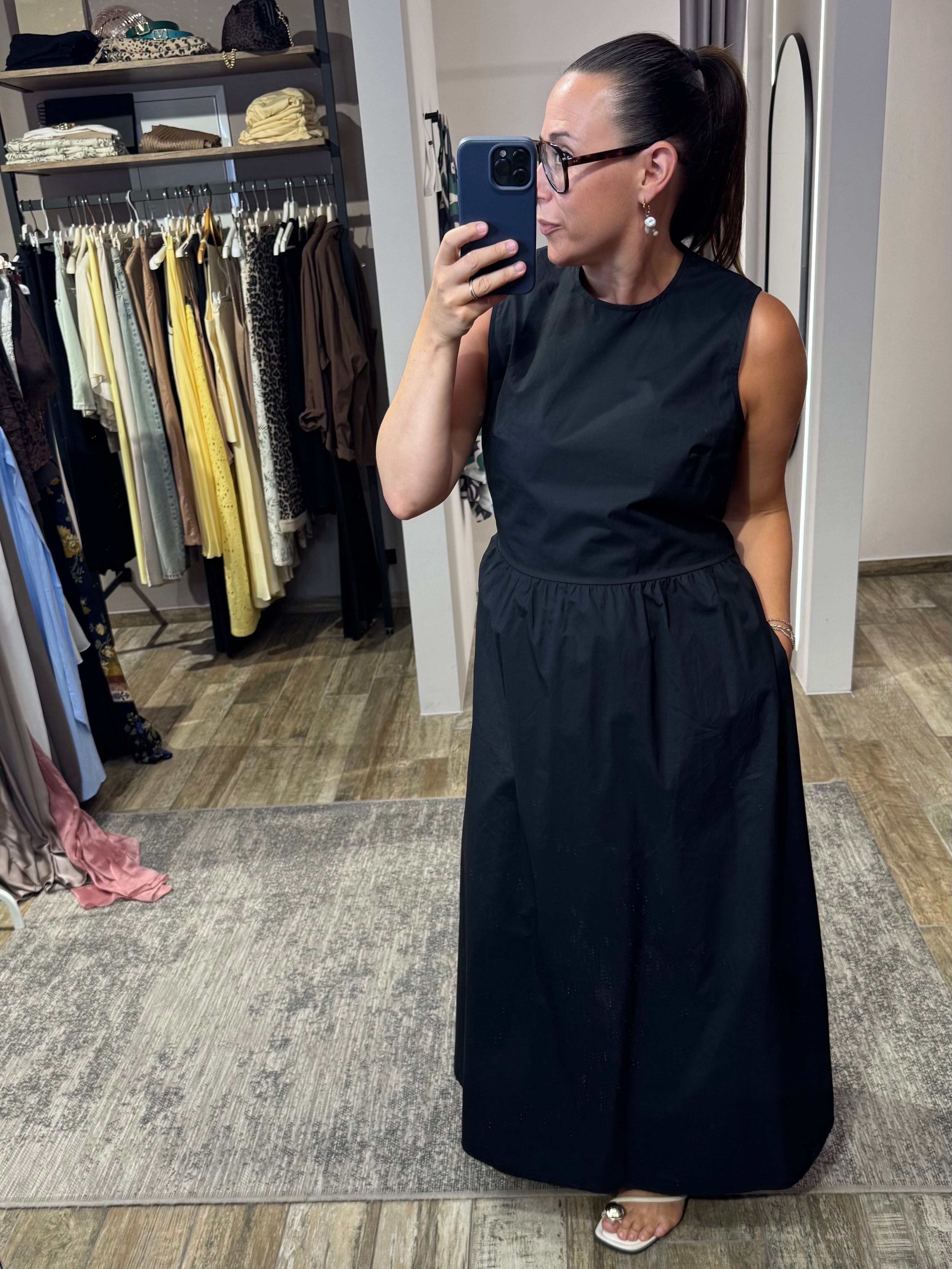 ärmelloses maxi kleid