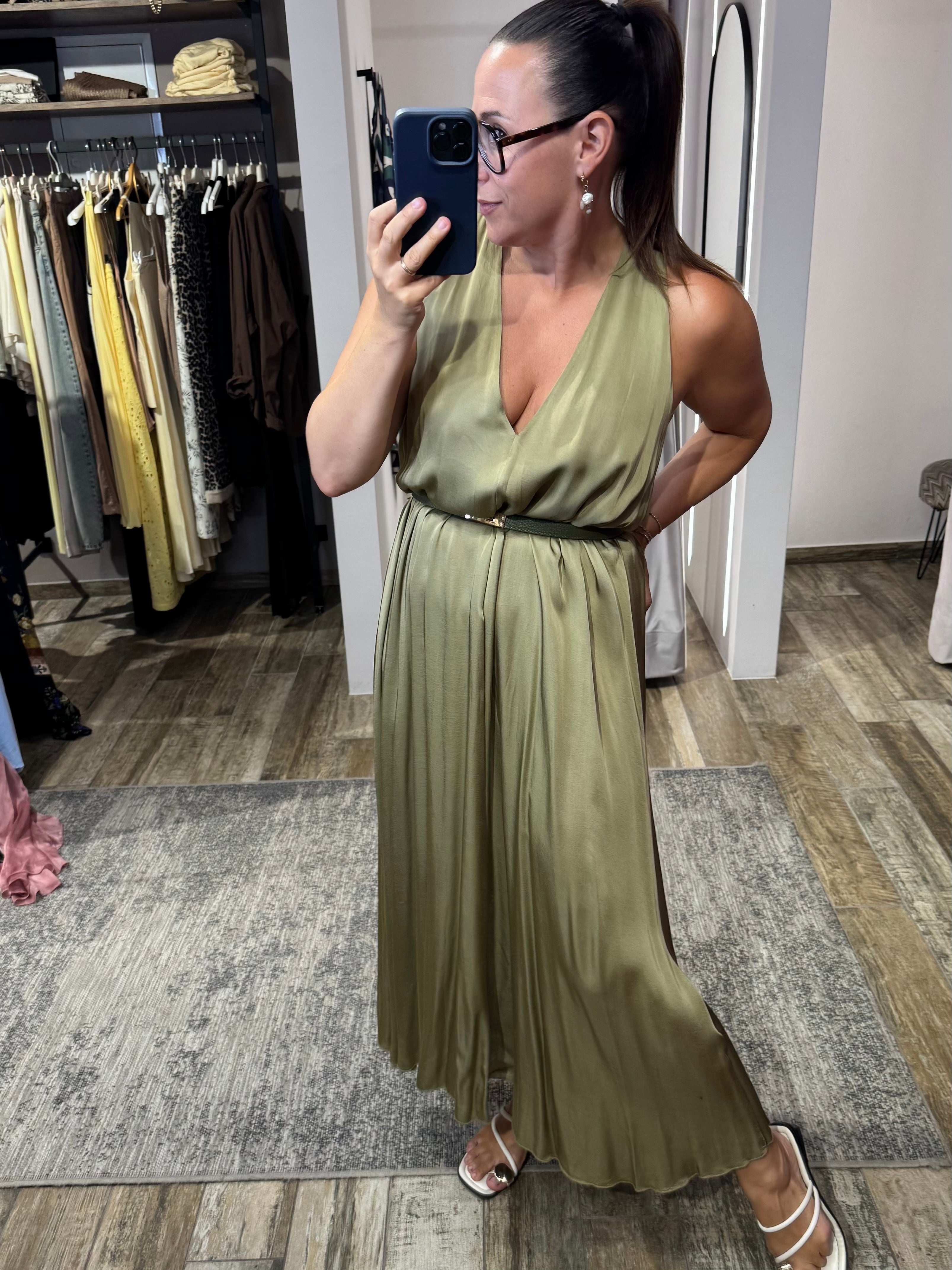 maxi kleid mit v-ausschnitt