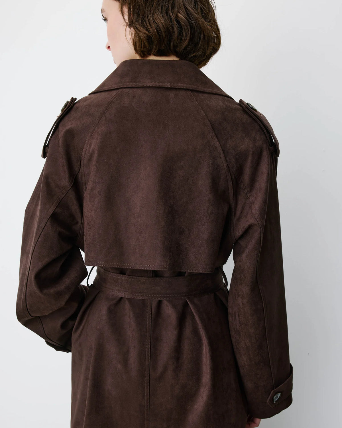 Astrid Trenchcoat aus Veloursleder