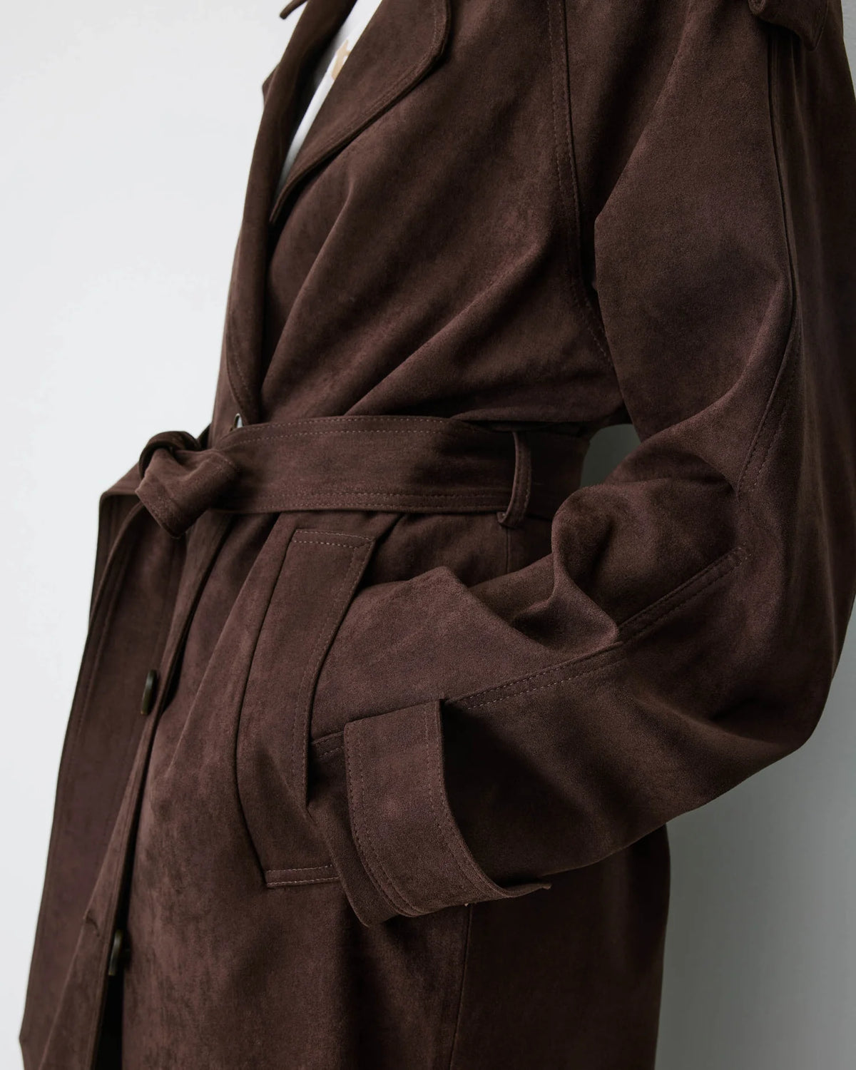 Astrid Trenchcoat aus Veloursleder
