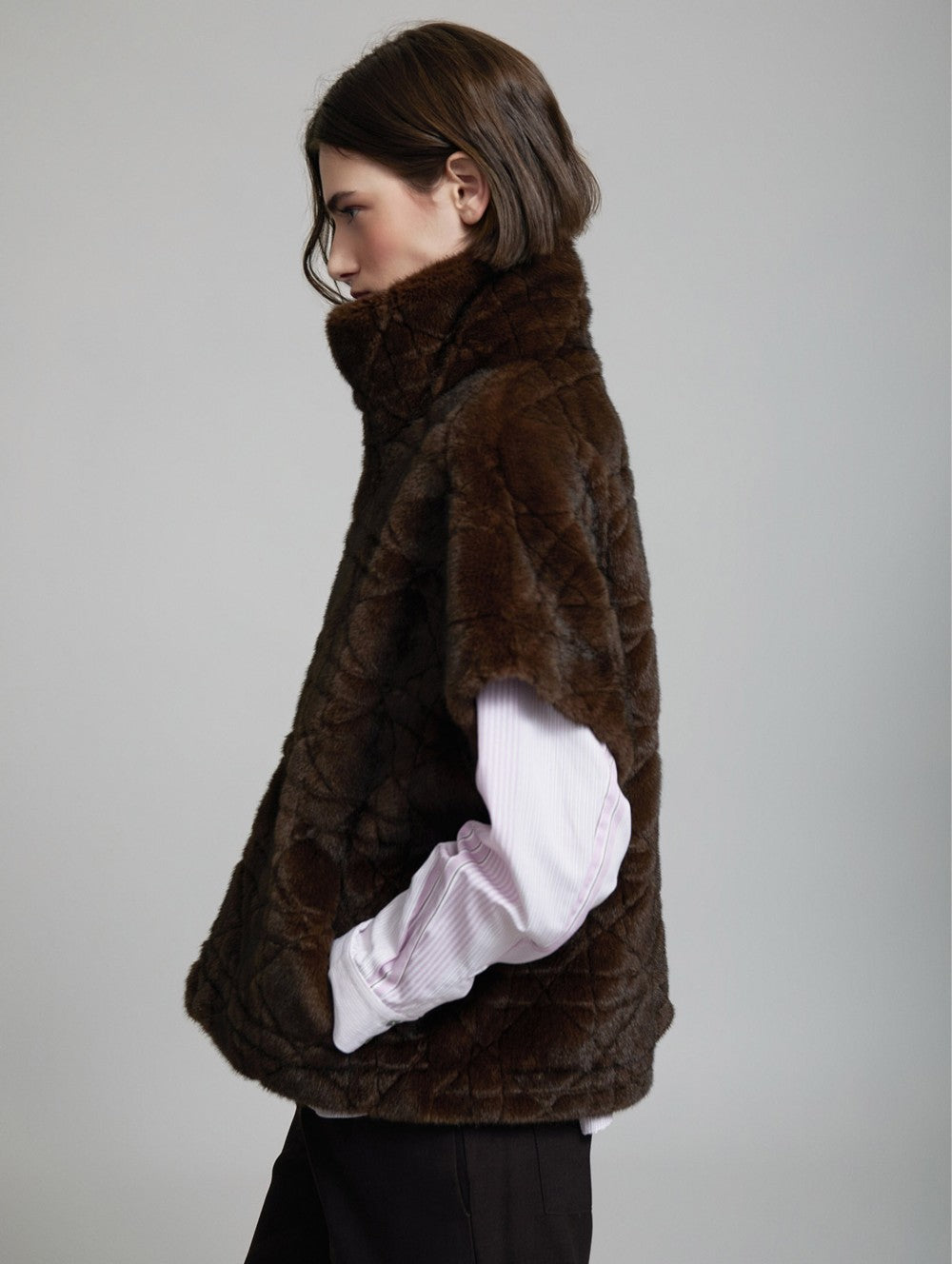 Faux fur Geometrische Weste