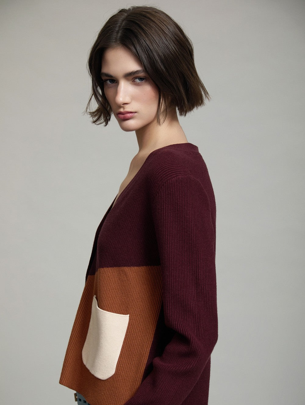 Englischer Colorblock Cardigan