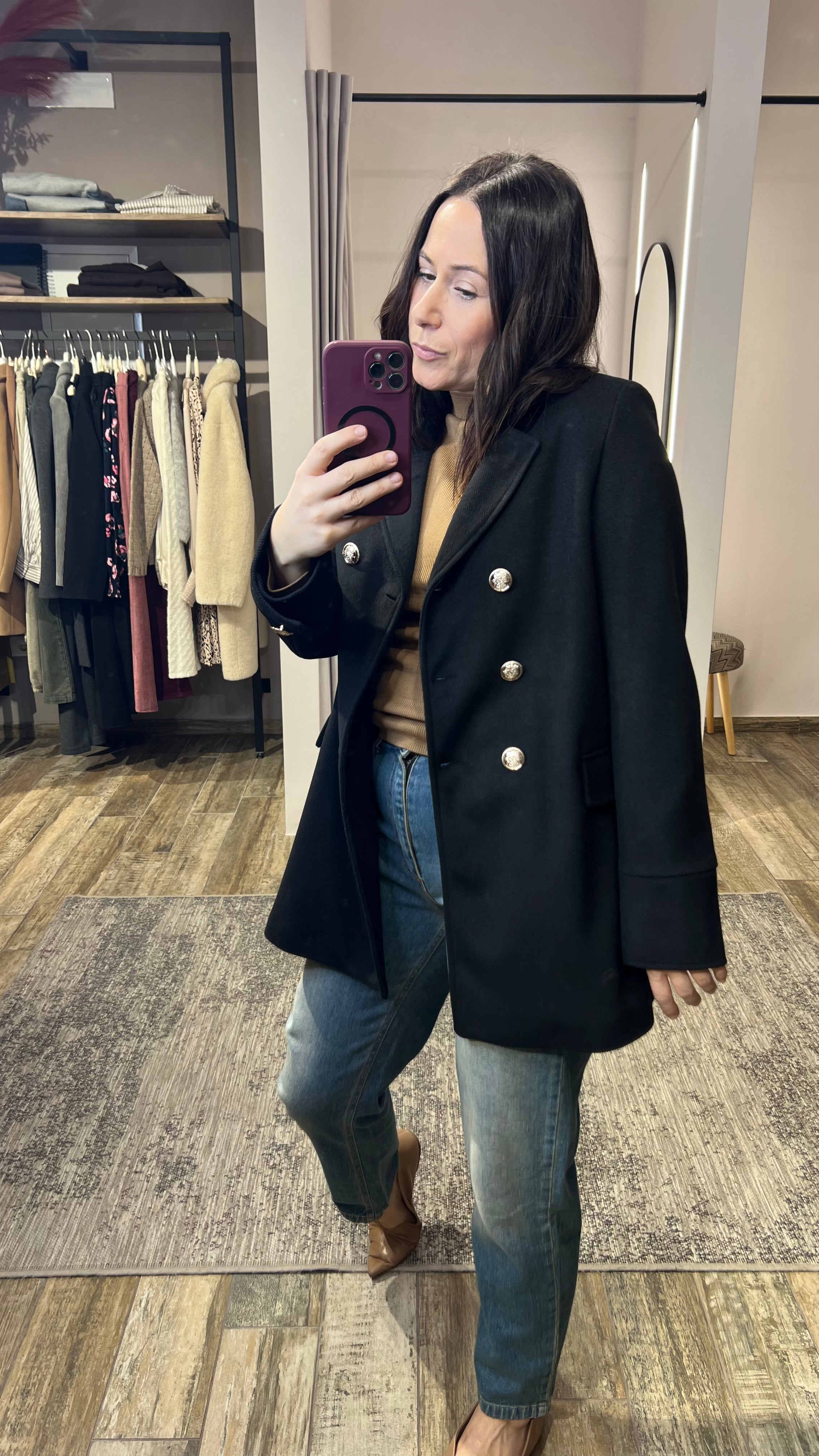 Peacoat Mantel schwarz