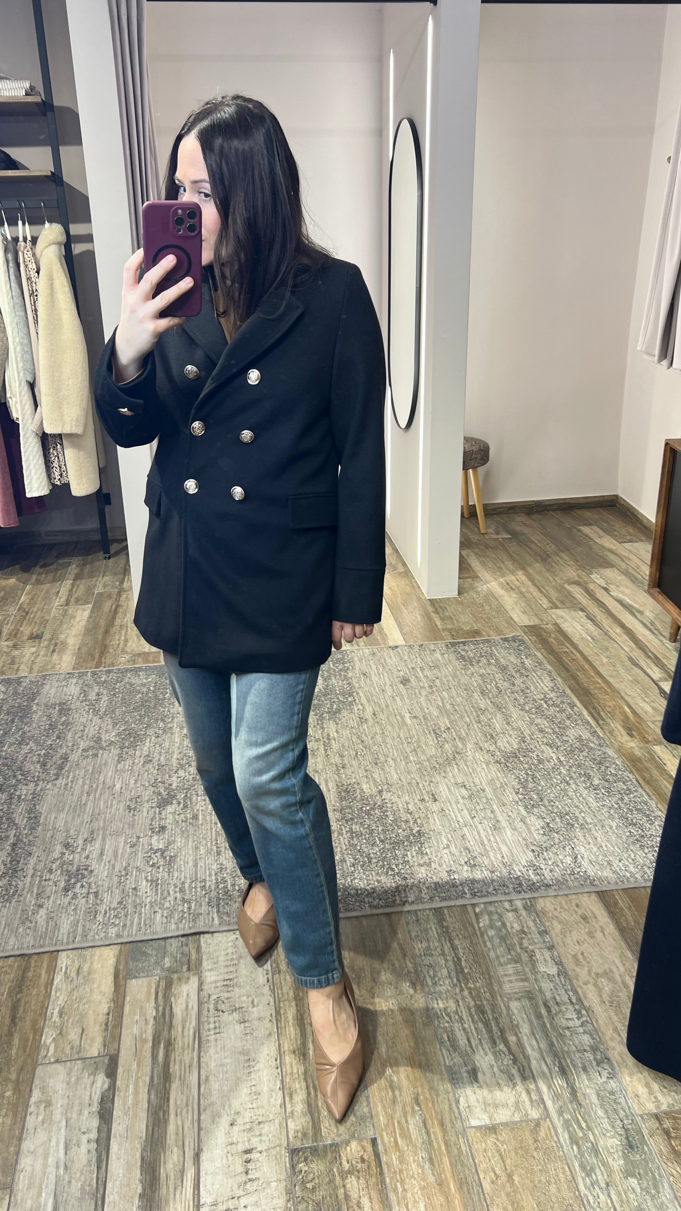 Peacoat Mantel schwarz