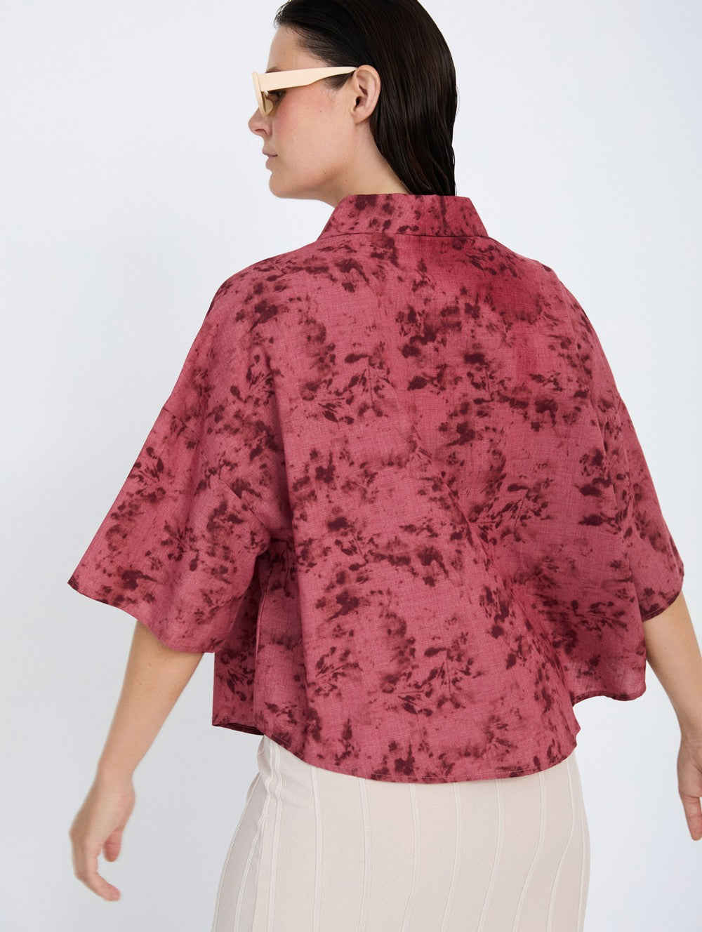 Bluse mit Tie-Dye Print