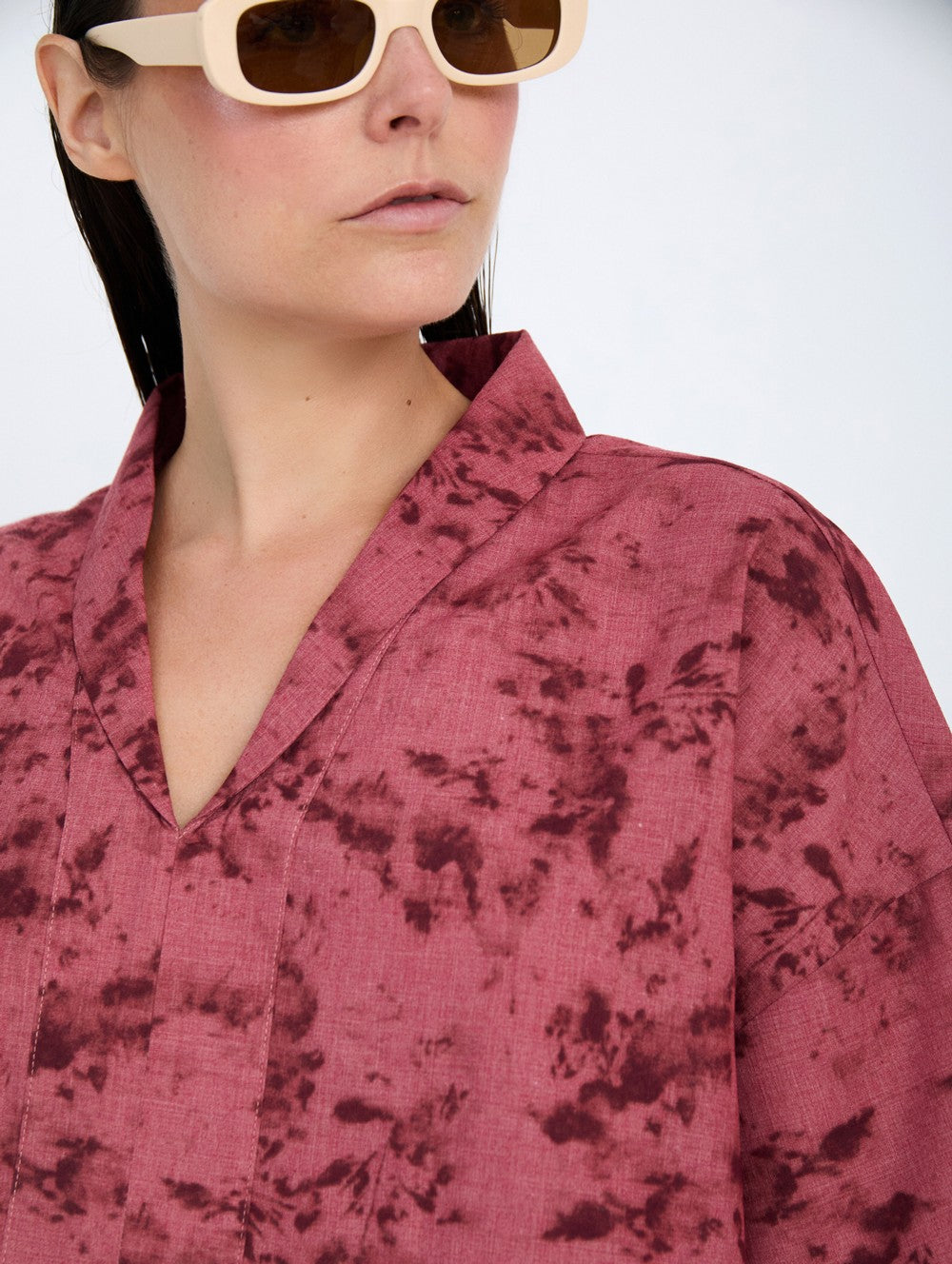 Bluse mit Tie-Dye Print